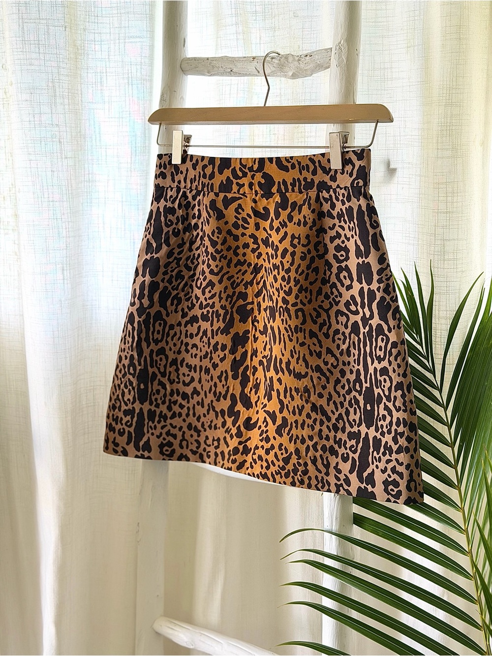 Miu Miu Leopard-Print A-Line Mini Skirt - Brown & Black